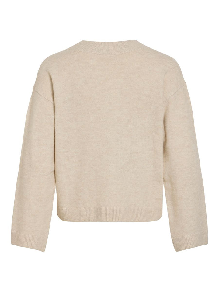 VILIGA L/S REV V-NECK KNIT TOP - NOOS