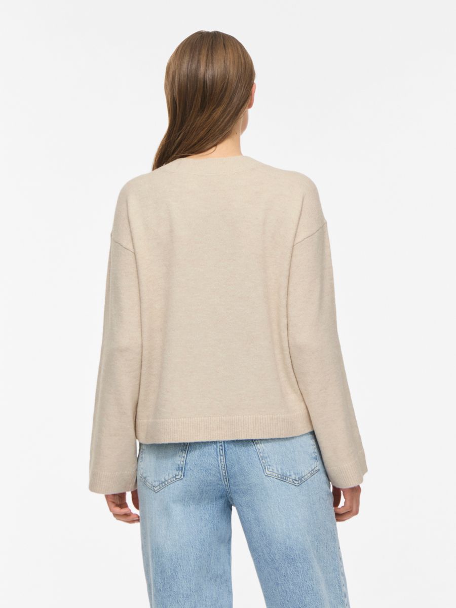 VILIGA L/S REV V-NECK KNIT TOP - NOOS