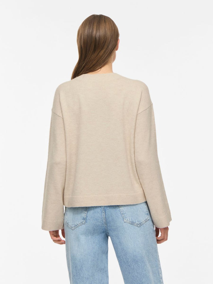 VILIGA L/S REV V-NECK KNIT TOP - NOOS