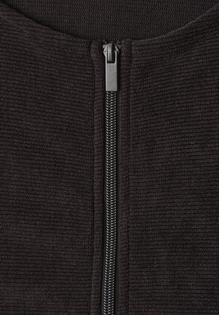 Jacke mit Rundhals in Cord-Optik