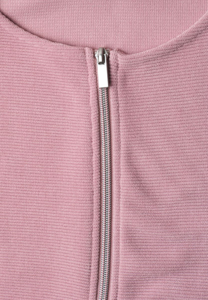 Jacke mit Rundhals in Cord-Optik