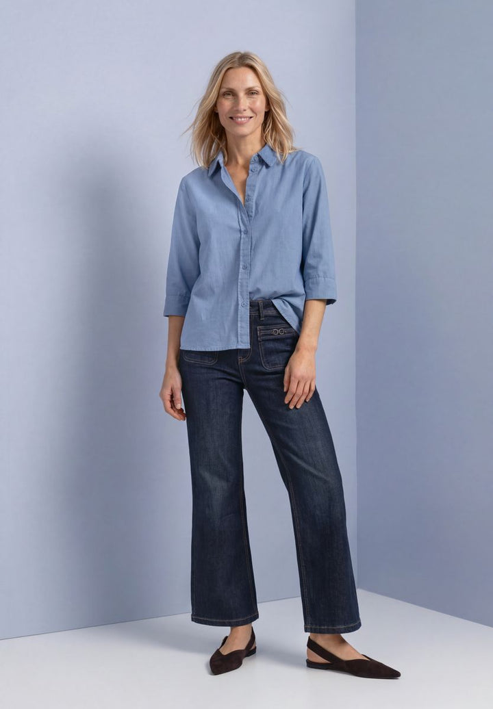 3/4 Arm Hemdbluse mit Cordmix