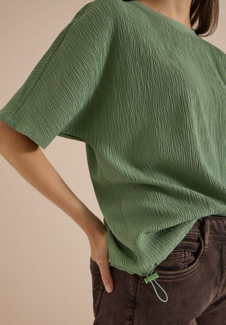 Dropped Shoulder Blusenshirt in Unifarbe
