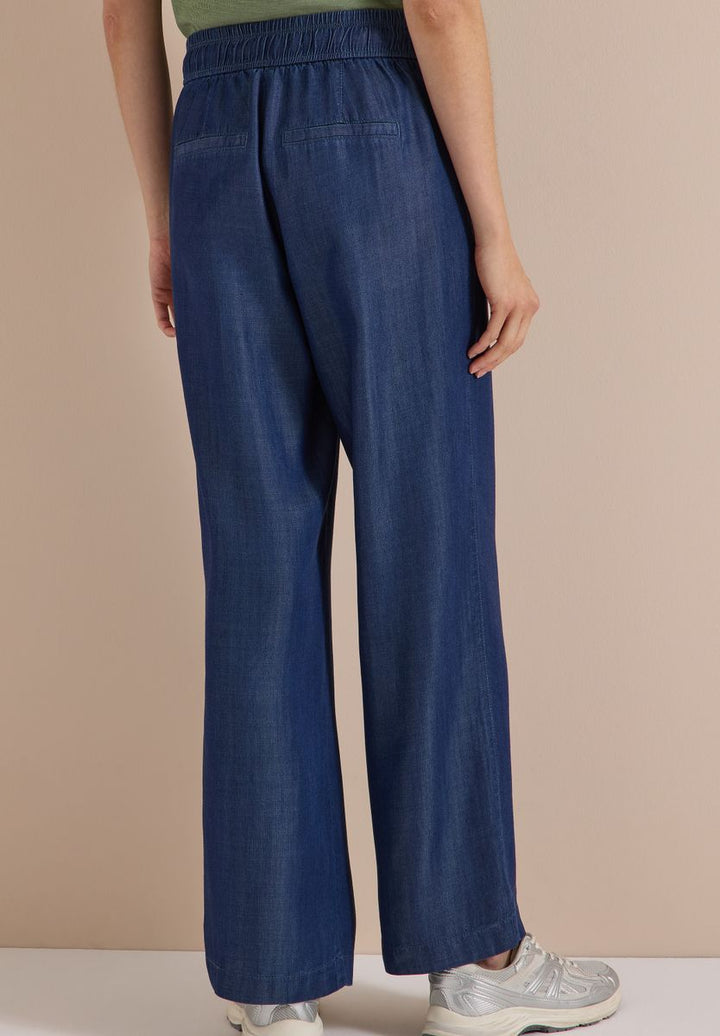Wide Leg Hose in Denim-Optik
