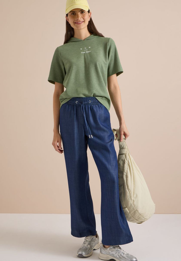 Wide Leg Hose in Denim-Optik
