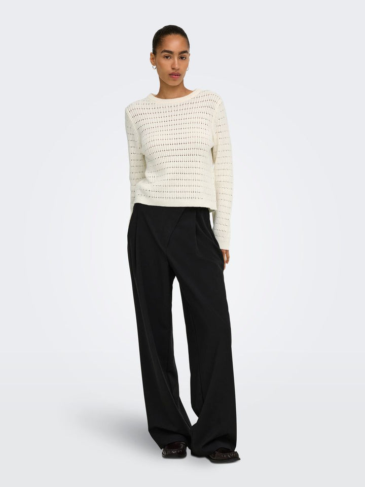ONLAVIA LS O-NECK POINTELLE KNT