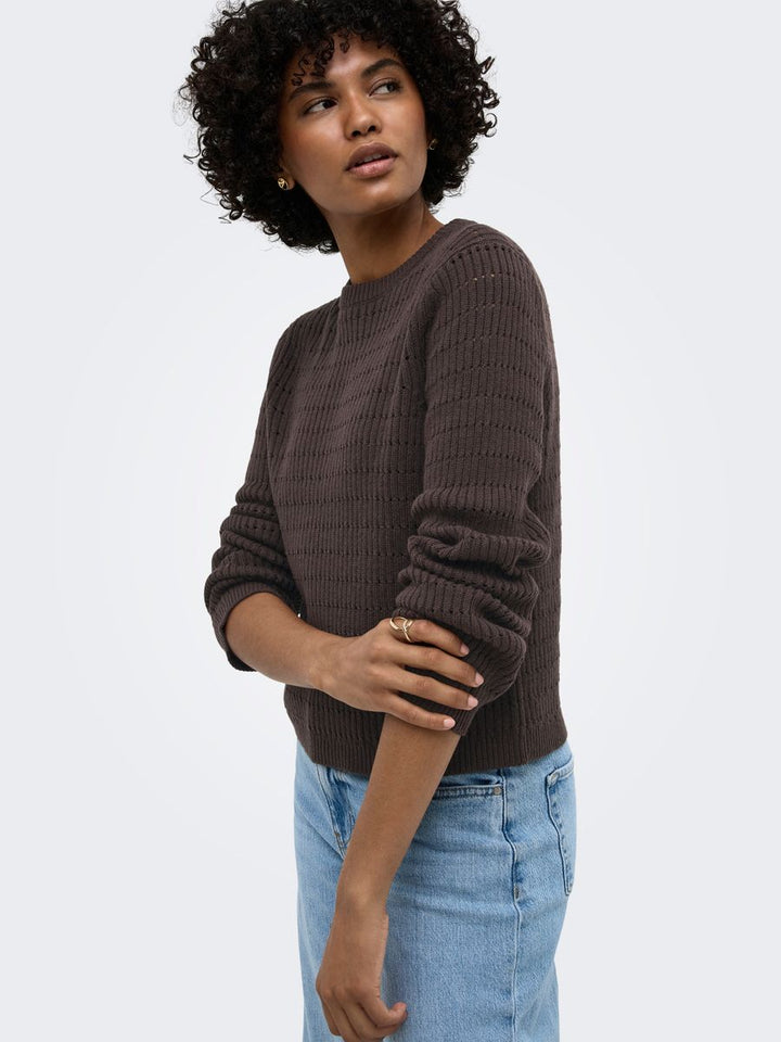 ONLAVIA LS O-NECK POINTELLE KNT