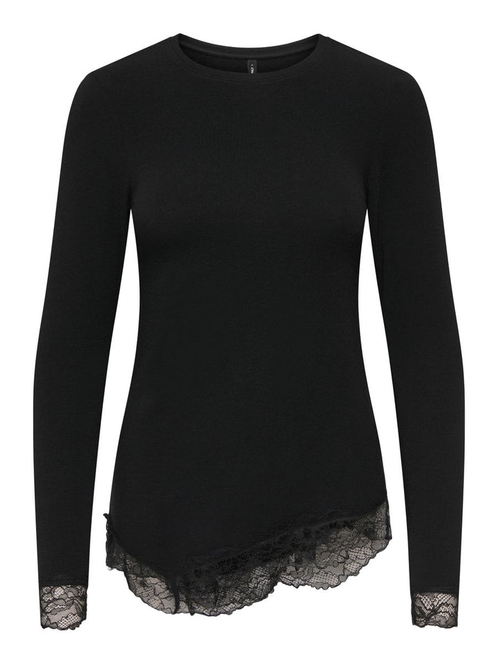 ONLGLAMOUR L/S LACE DETAIL TOP JRS