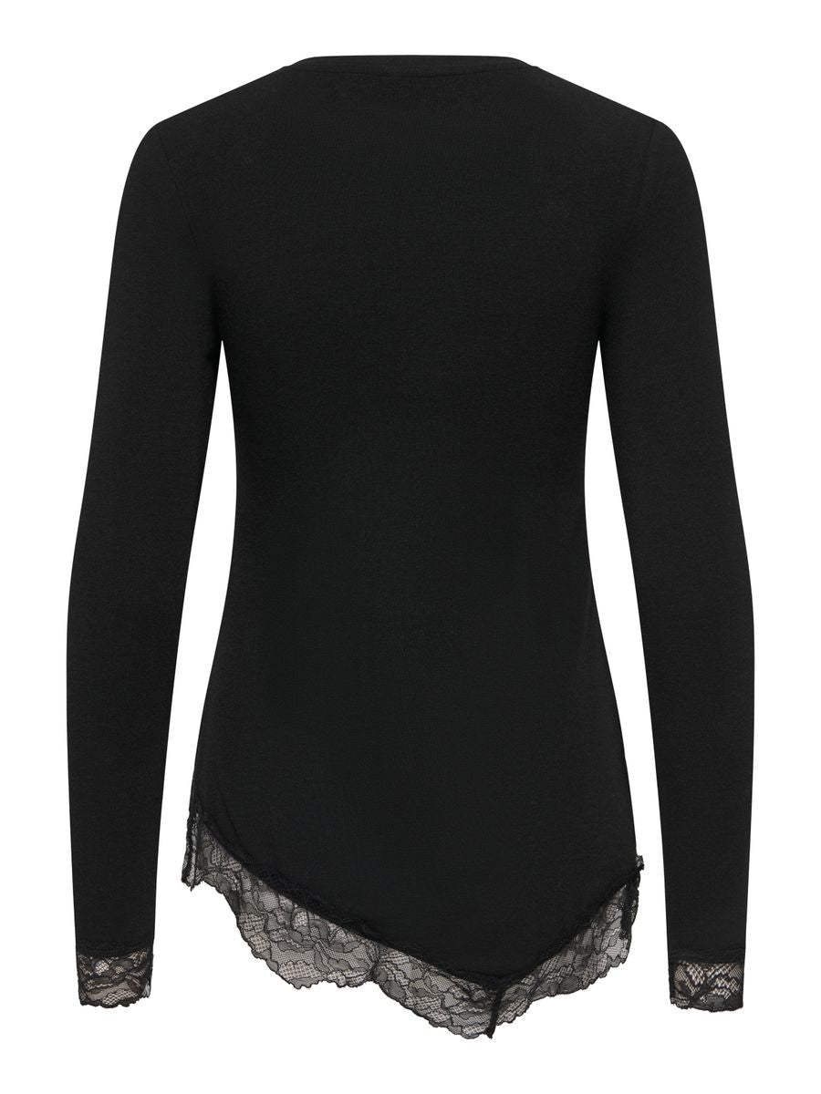 ONLGLAMOUR L/S LACE DETAIL TOP JRS