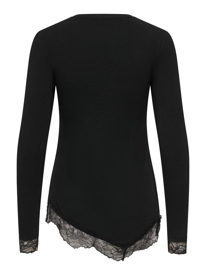 ONLGLAMOUR L/S LACE DETAIL TOP JRS