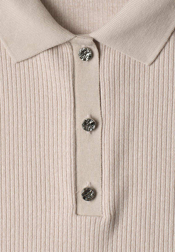 Poloshirt im Strick-Look mit Rippstruktur