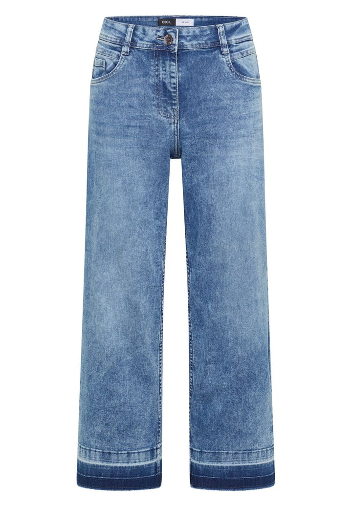 Straight Leg Jeans mit frasigem Saum