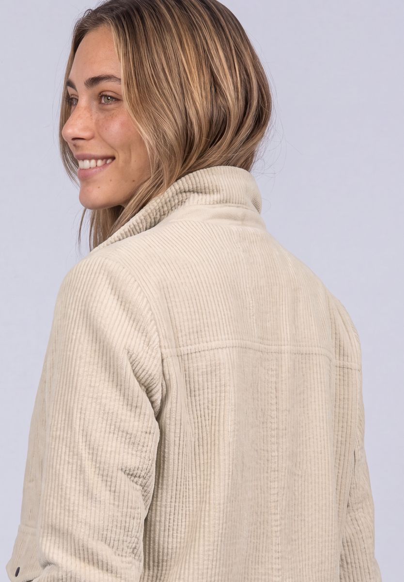 Cordjacke mit Hemdkragen und Zipper