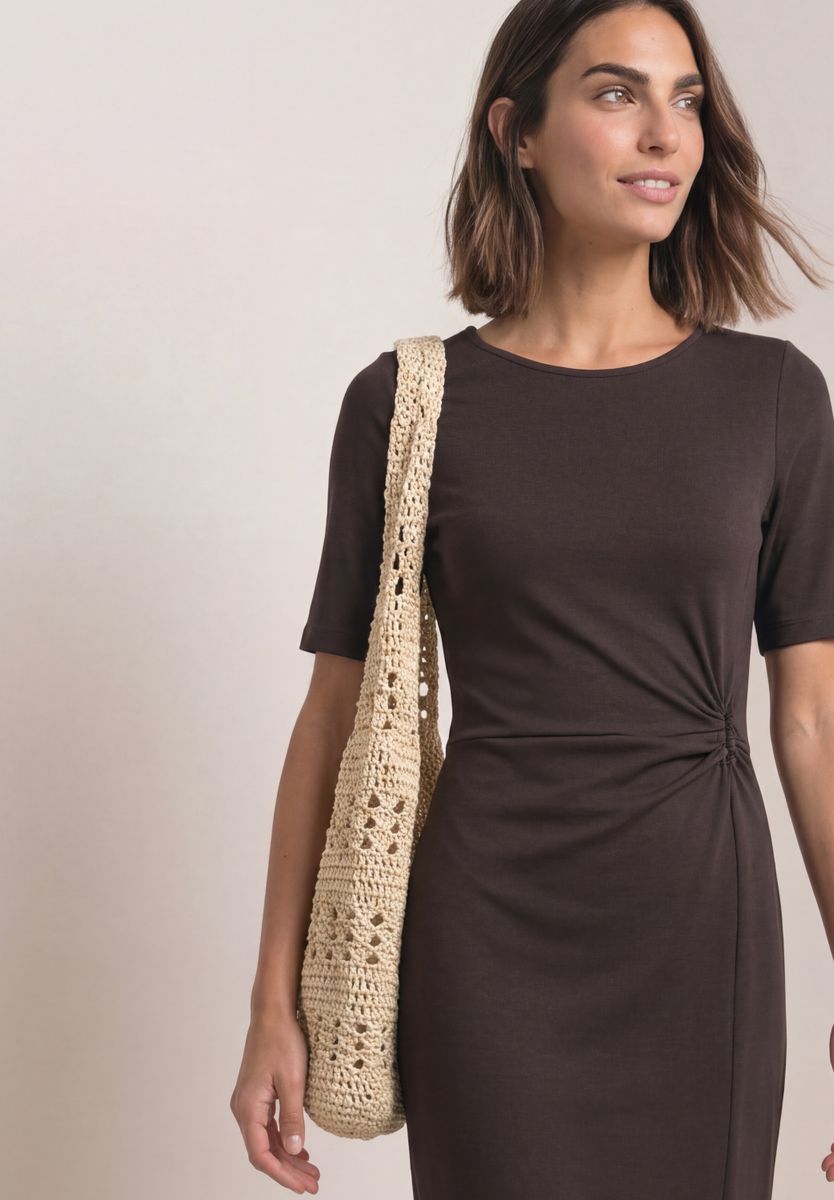 Midikleid aus Jersey in Wickel-Optik