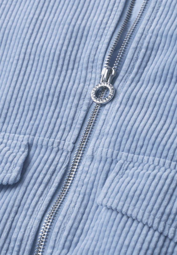 Cordjacke mit Hemdkragen und Zipper