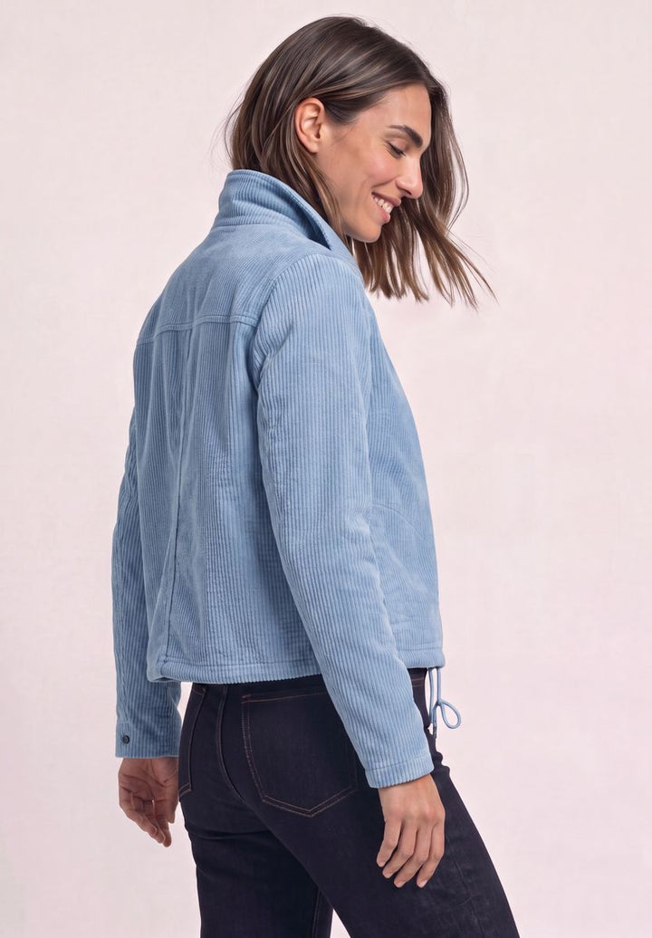 Cordjacke mit Hemdkragen und Zipper