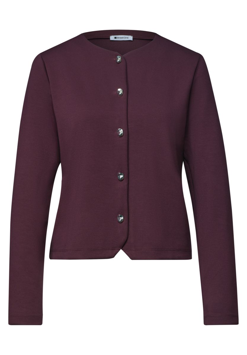 Strick-Look Jacke mit dekorativen Knöpfen