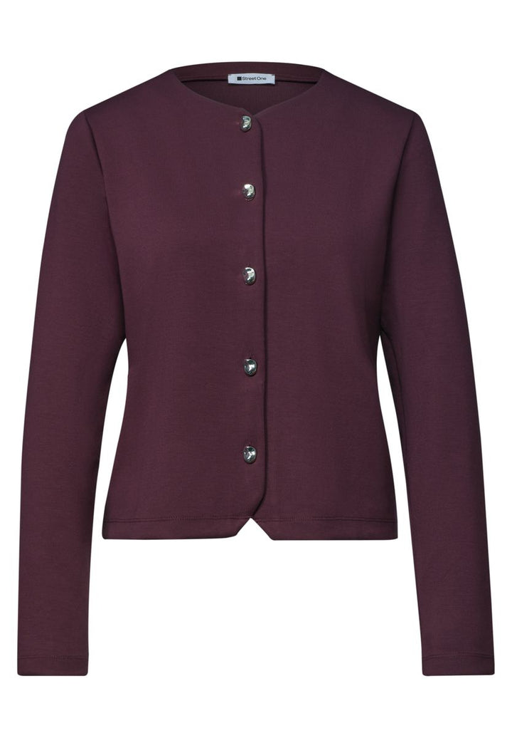 Strick-Look Jacke mit dekorativen Knöpfen