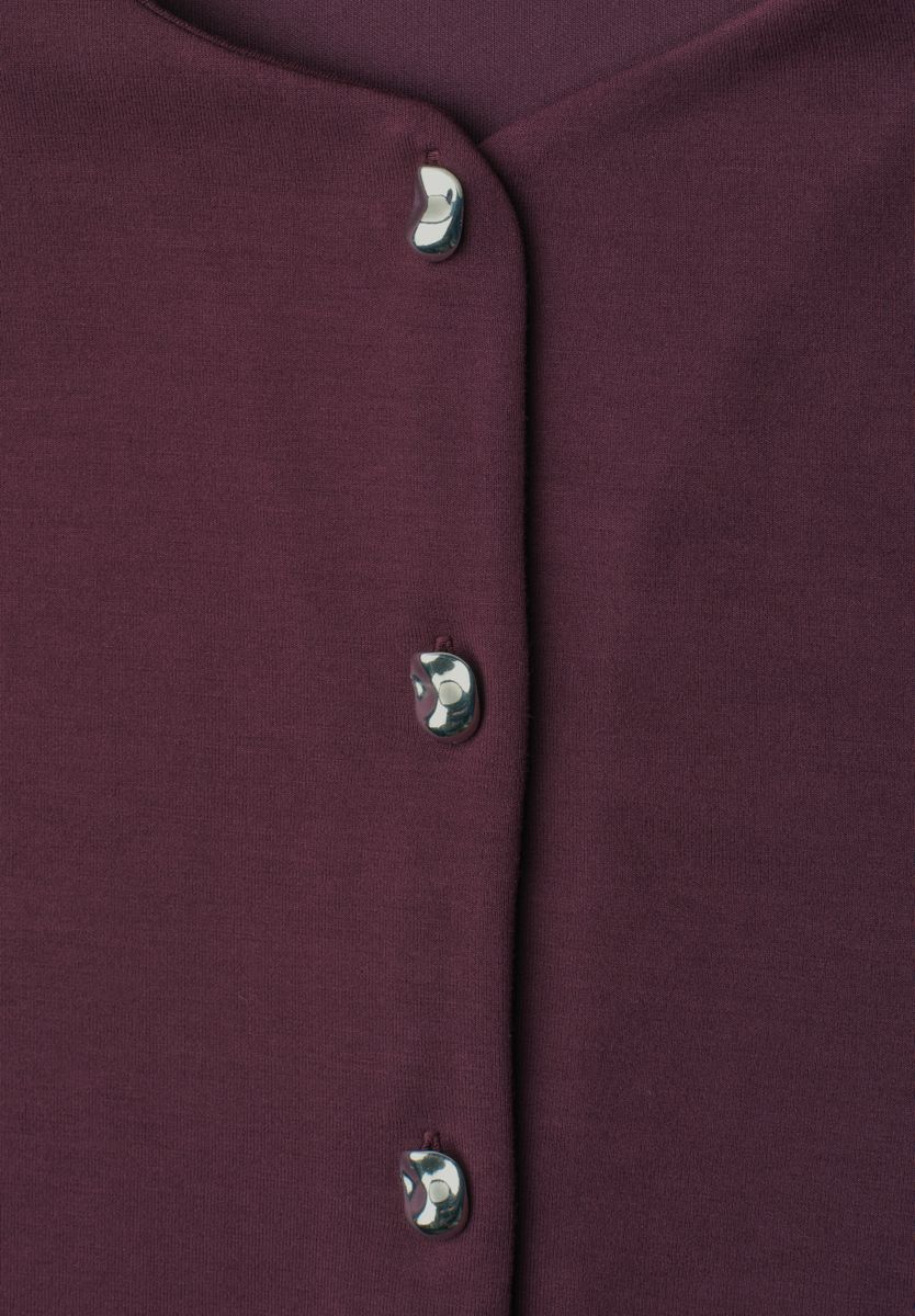 Strick-Look Jacke mit dekorativen Knöpfen