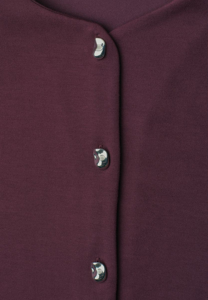 Strick-Look Jacke mit dekorativen Knöpfen