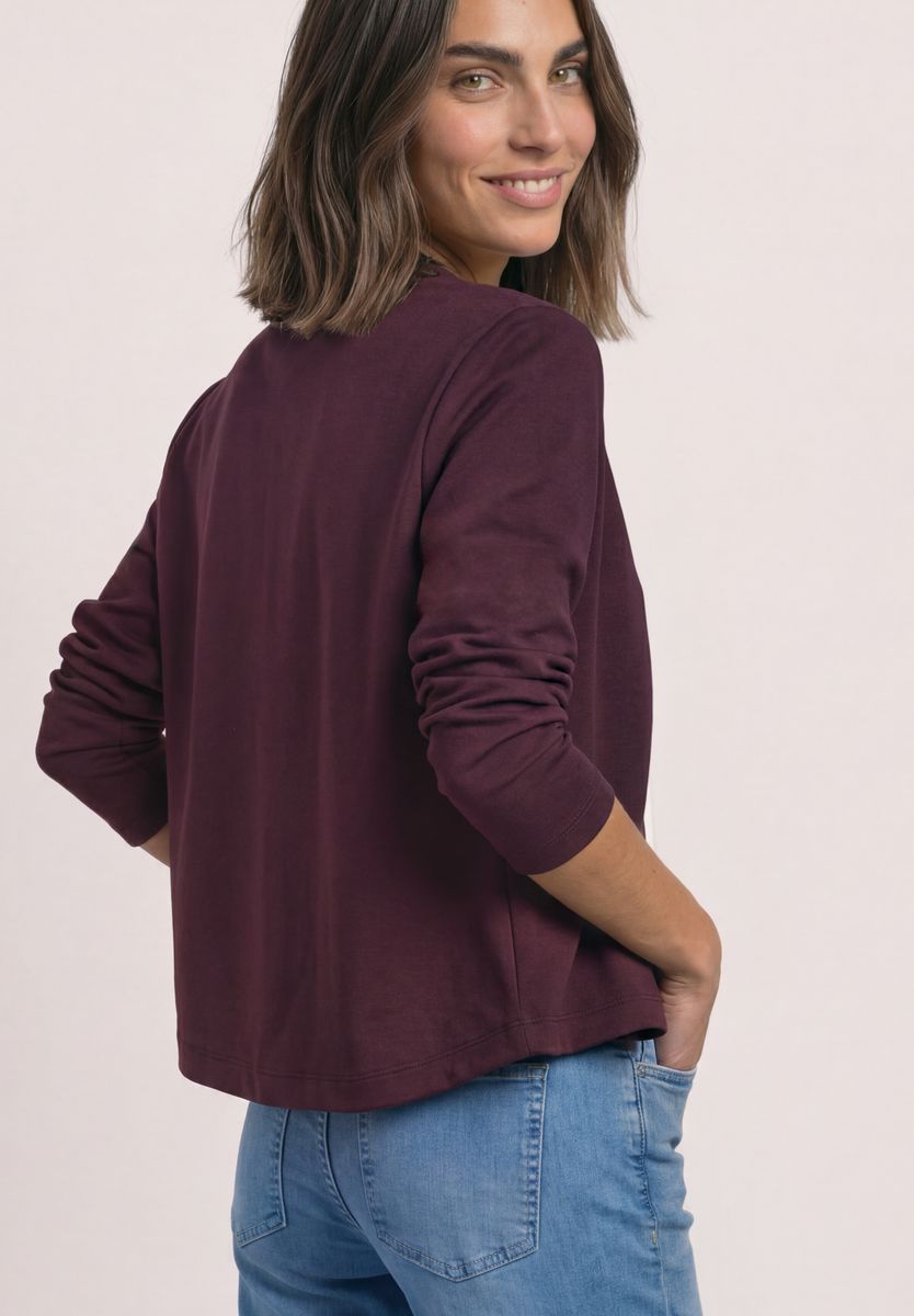 Strick-Look Jacke mit dekorativen Knöpfen