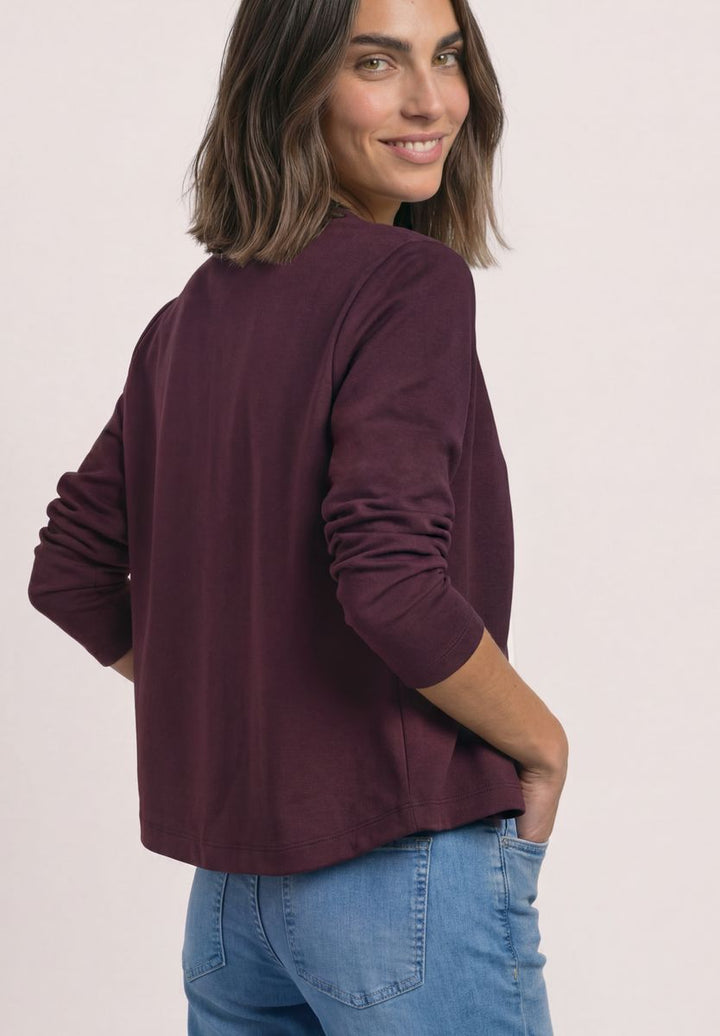 Strick-Look Jacke mit dekorativen Knöpfen