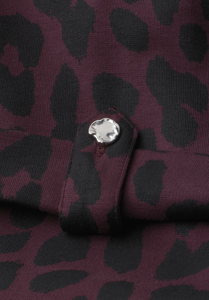 Midkleid mit Rundhals und Leo-Muster