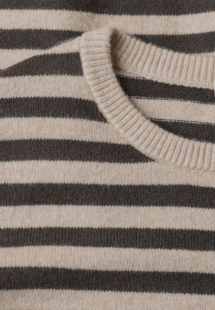 Kurzarm Pullover mit Rundhals und Streifen