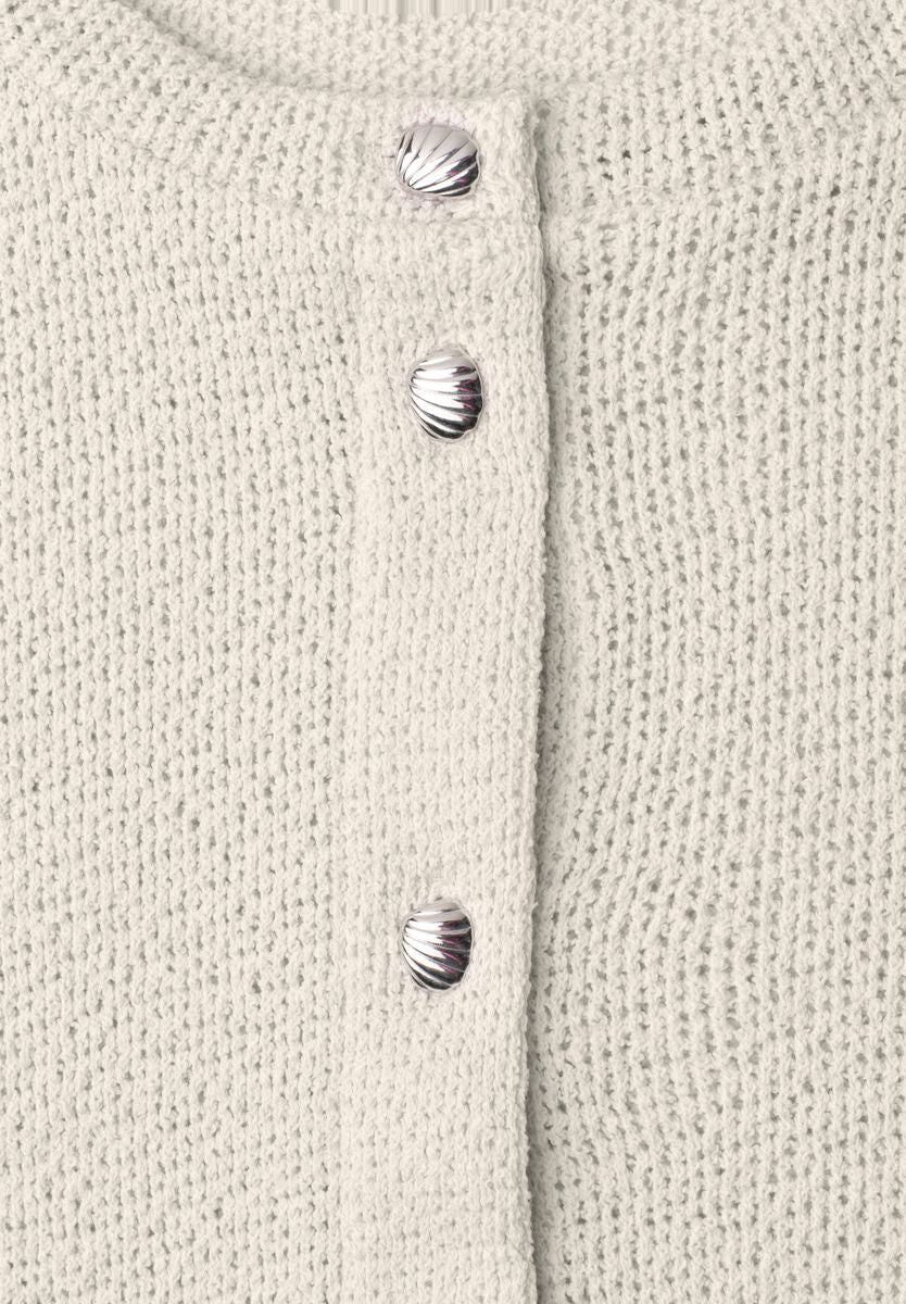 Kurzarm Jacke im Strick-Look mit Rundhals