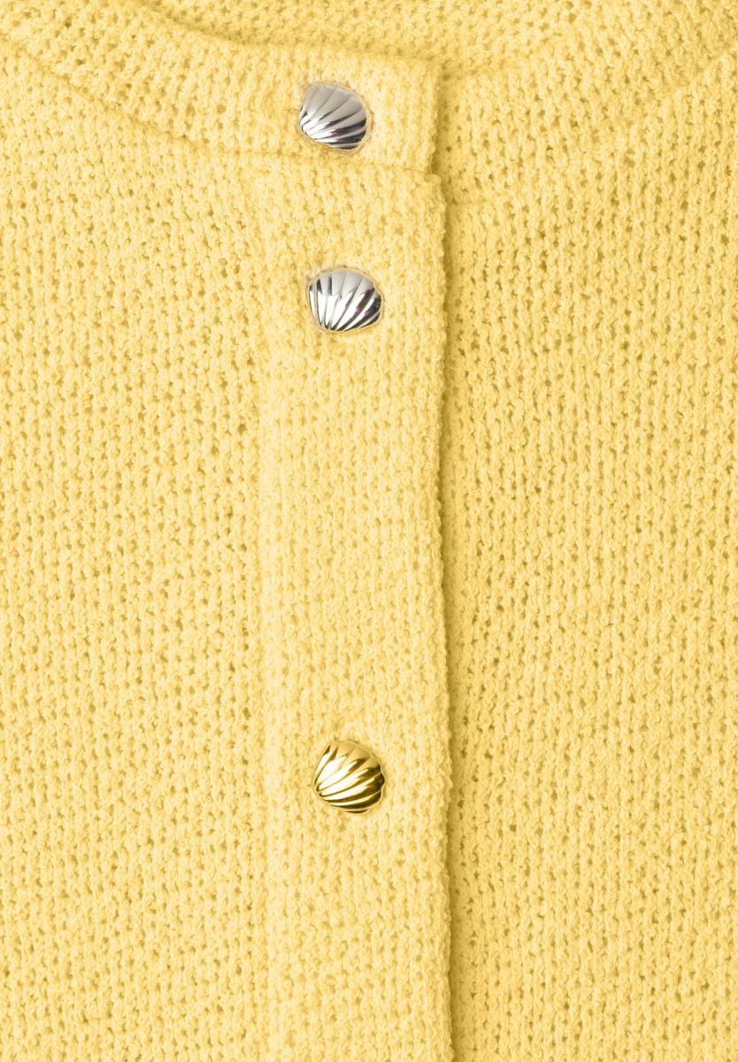 Kurzarm Jacke im Strick-Look mit Rundhals
