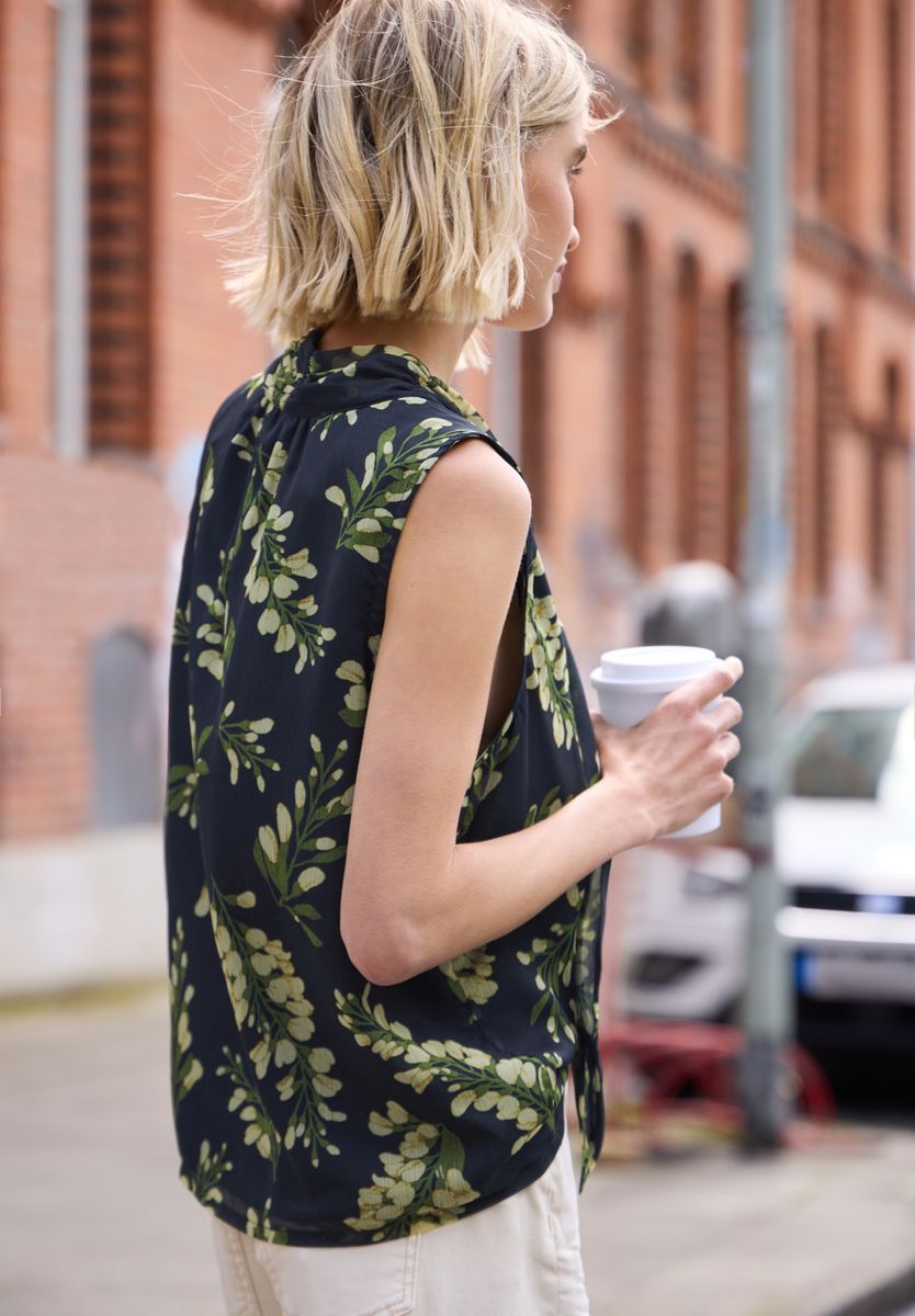 Blusentop aus Chiffon mit Schleife