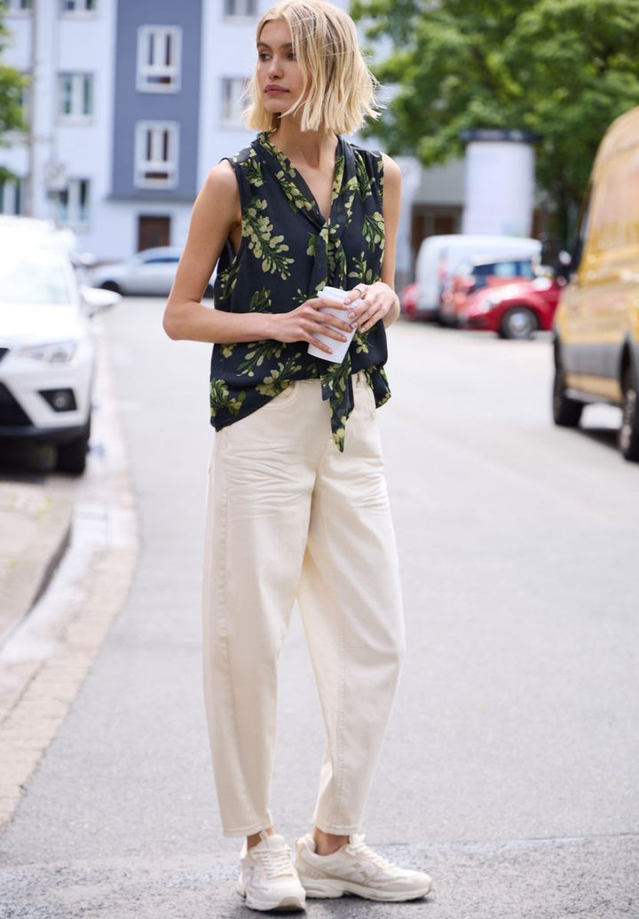 Blusentop aus Chiffon mit Schleife