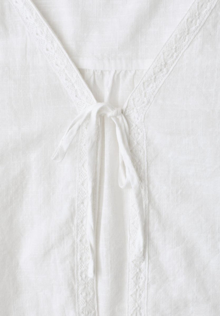 Langarm Bluse mit V-Neck und Schleife