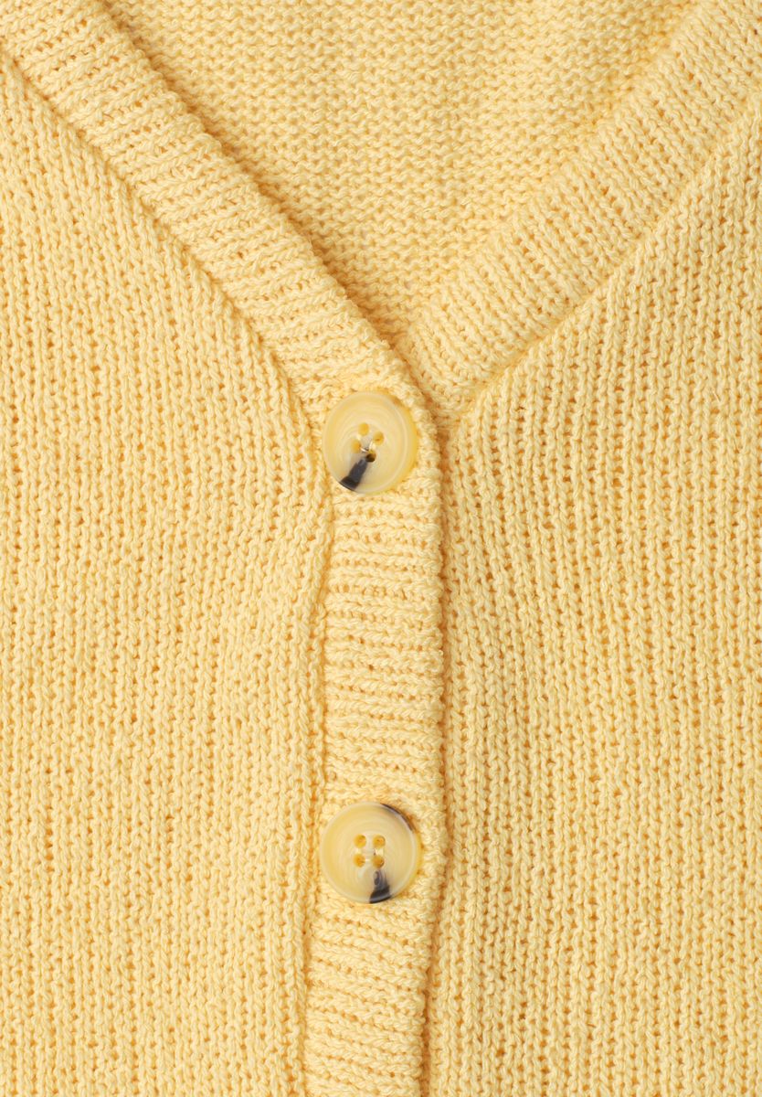Weste mit V-Neck in Strick-Optik