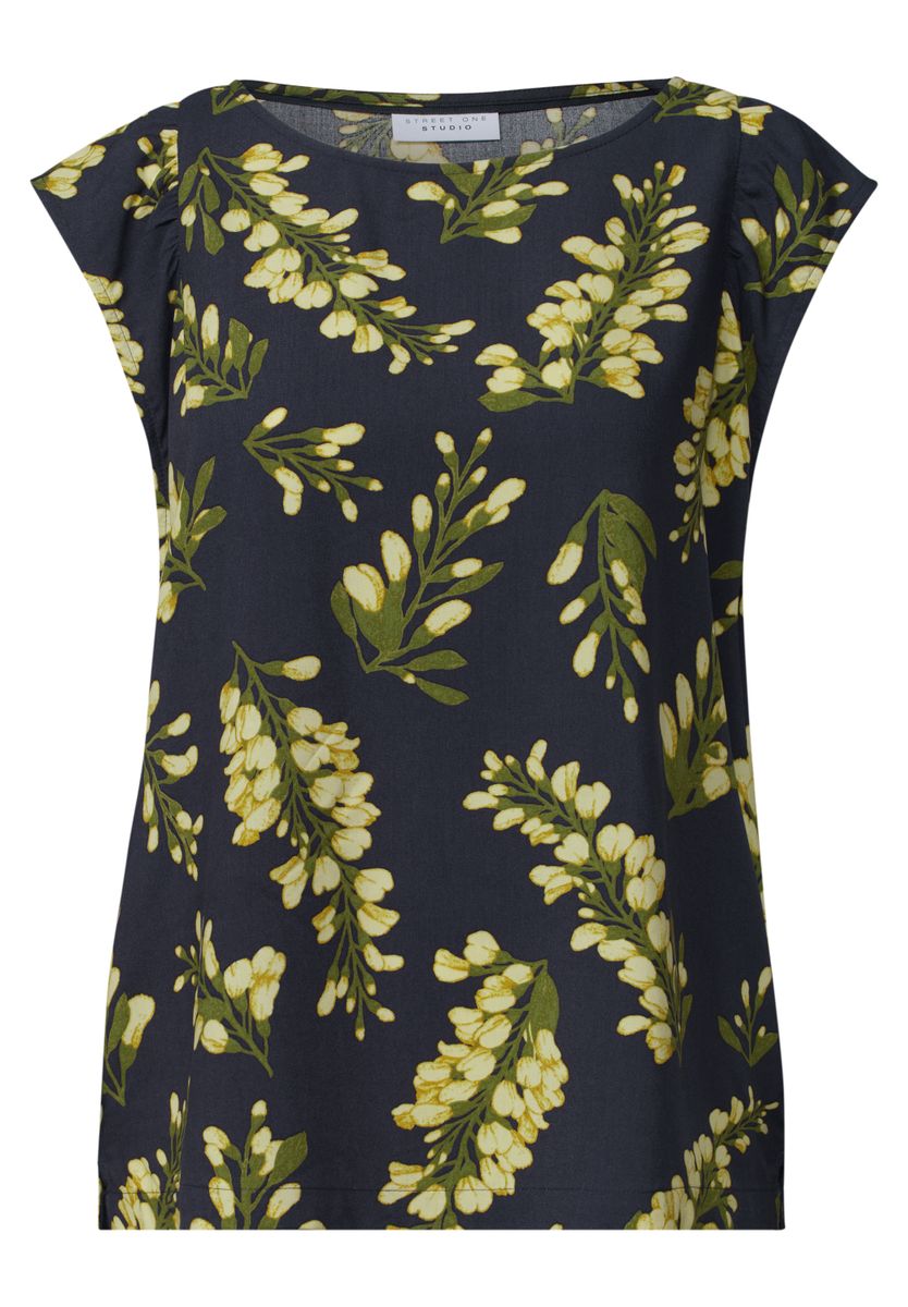 Dropped Shoulder Blusenshirt mit Rundhals