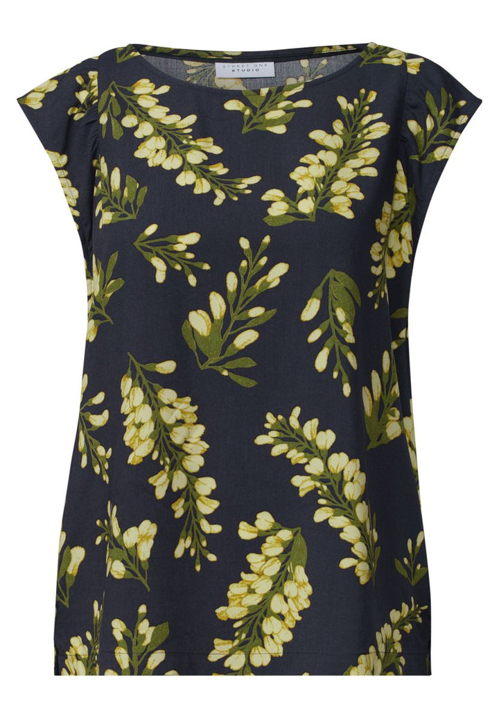 Dropped Shoulder Blusenshirt mit Rundhals
