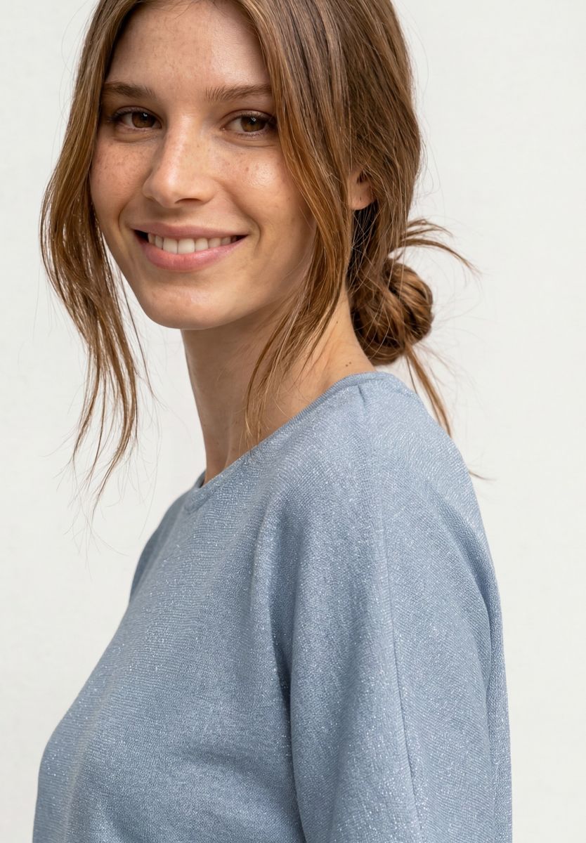 Dropped Shoulder Shirt mit Glitzerdetails