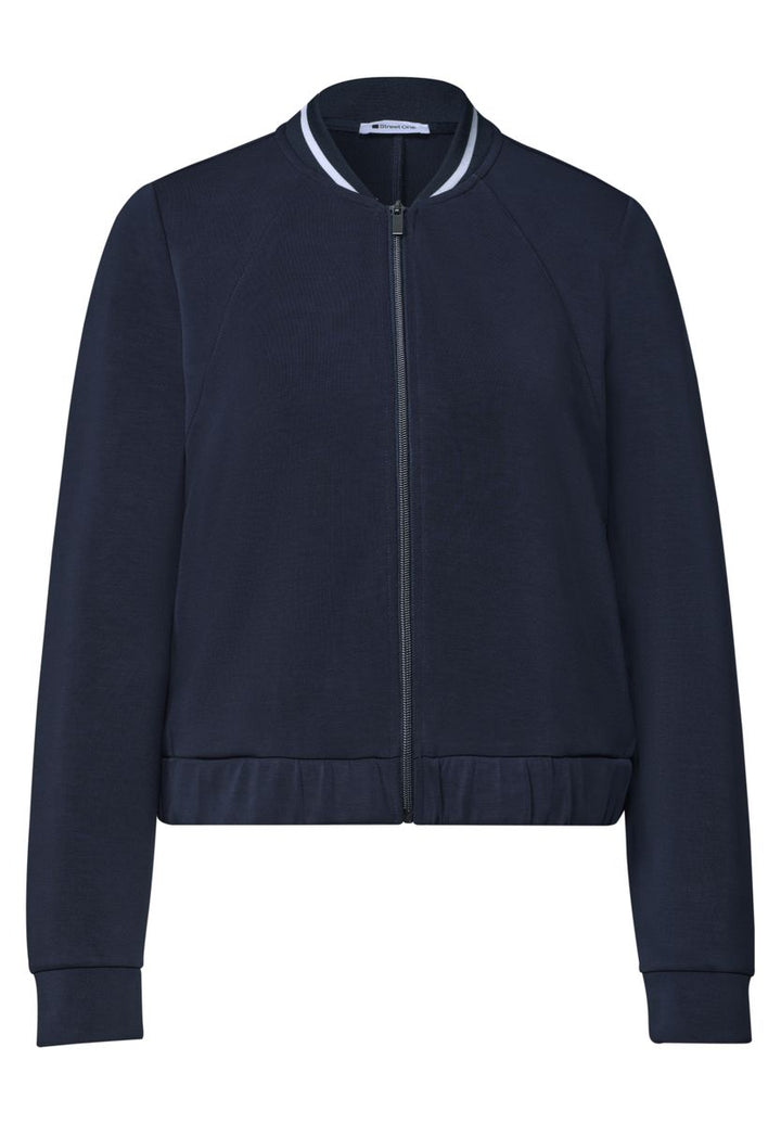 Langarm Jacke im Silk-Look mit Zipper