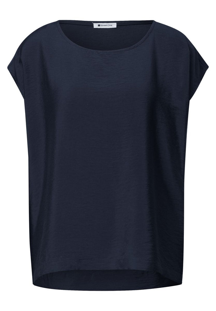 Dropped Shoulder Blusenshirt mit Rundhals