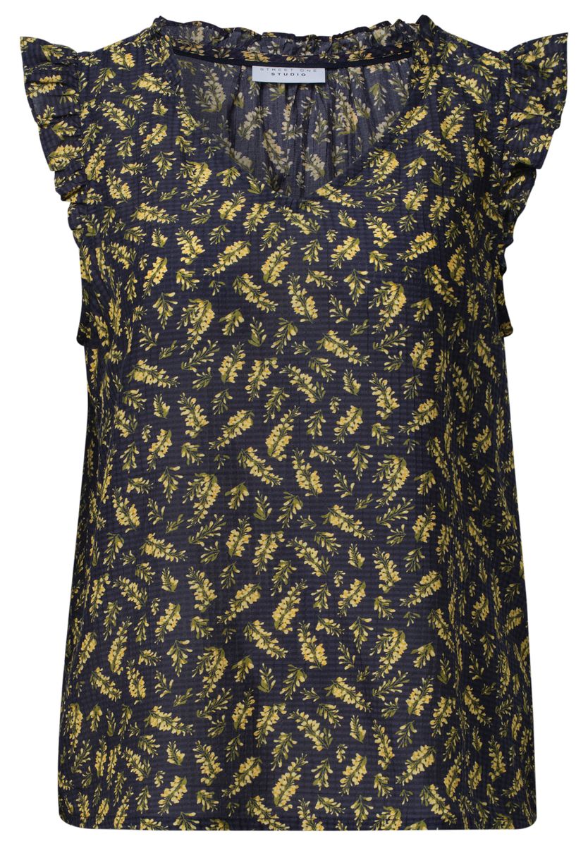 Blusentop mit V-Neck und Print