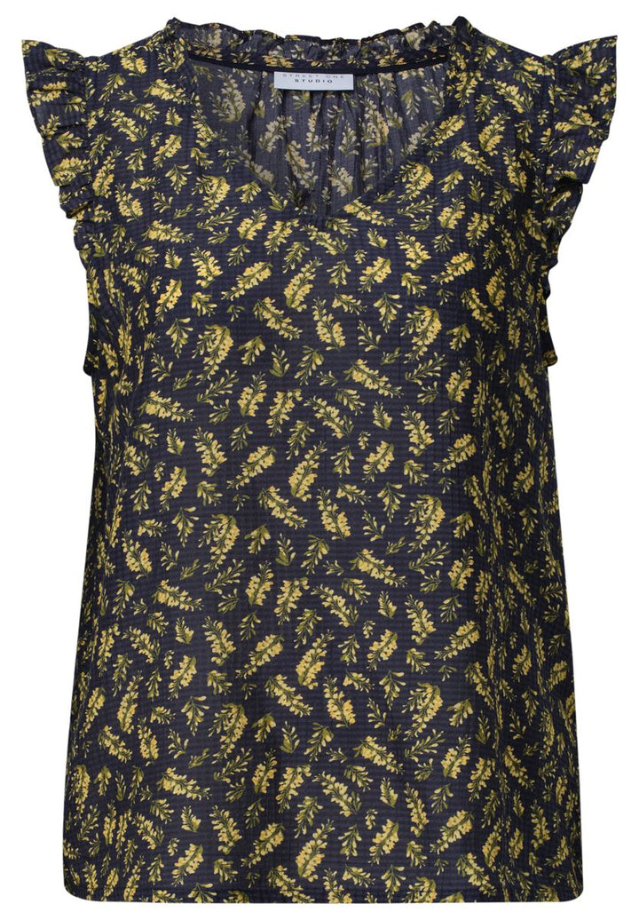 Blusentop mit V-Neck und Print
