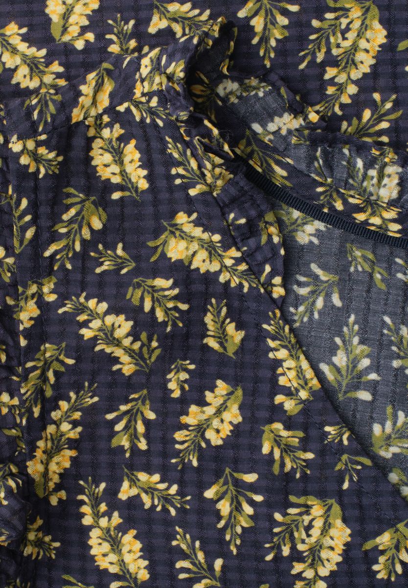 Blusentop mit V-Neck und Print