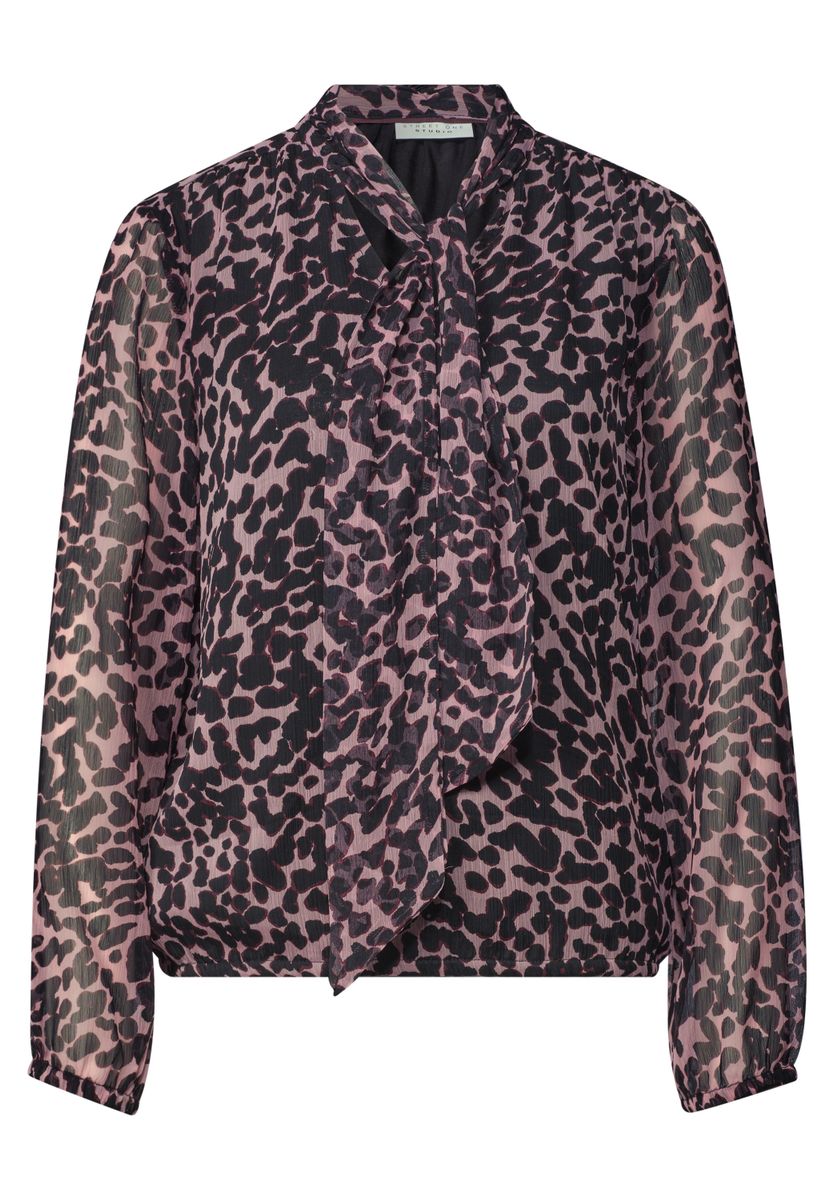 Langarm Bluse aus Chiffon mit Schleife