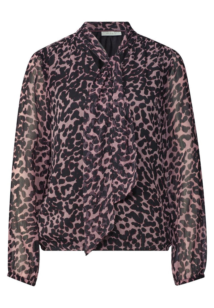 Langarm Bluse aus Chiffon mit Schleife