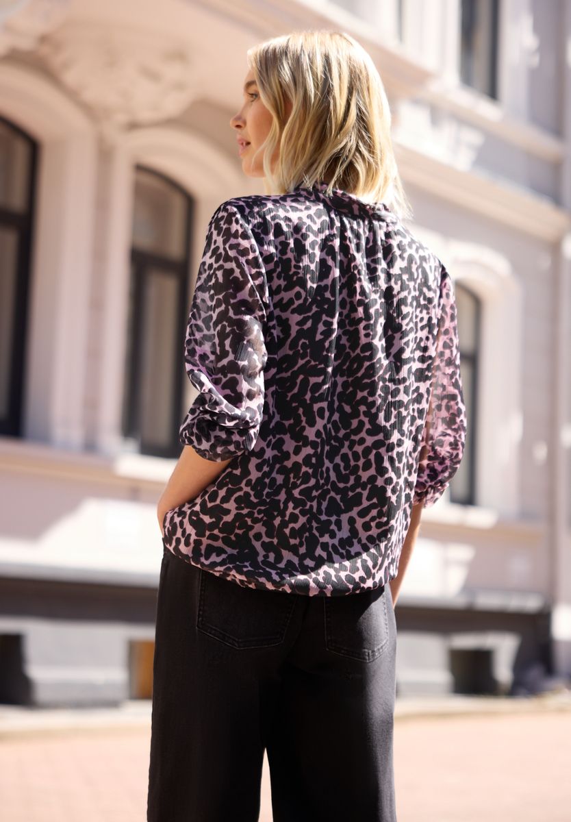 Langarm Bluse aus Chiffon mit Schleife