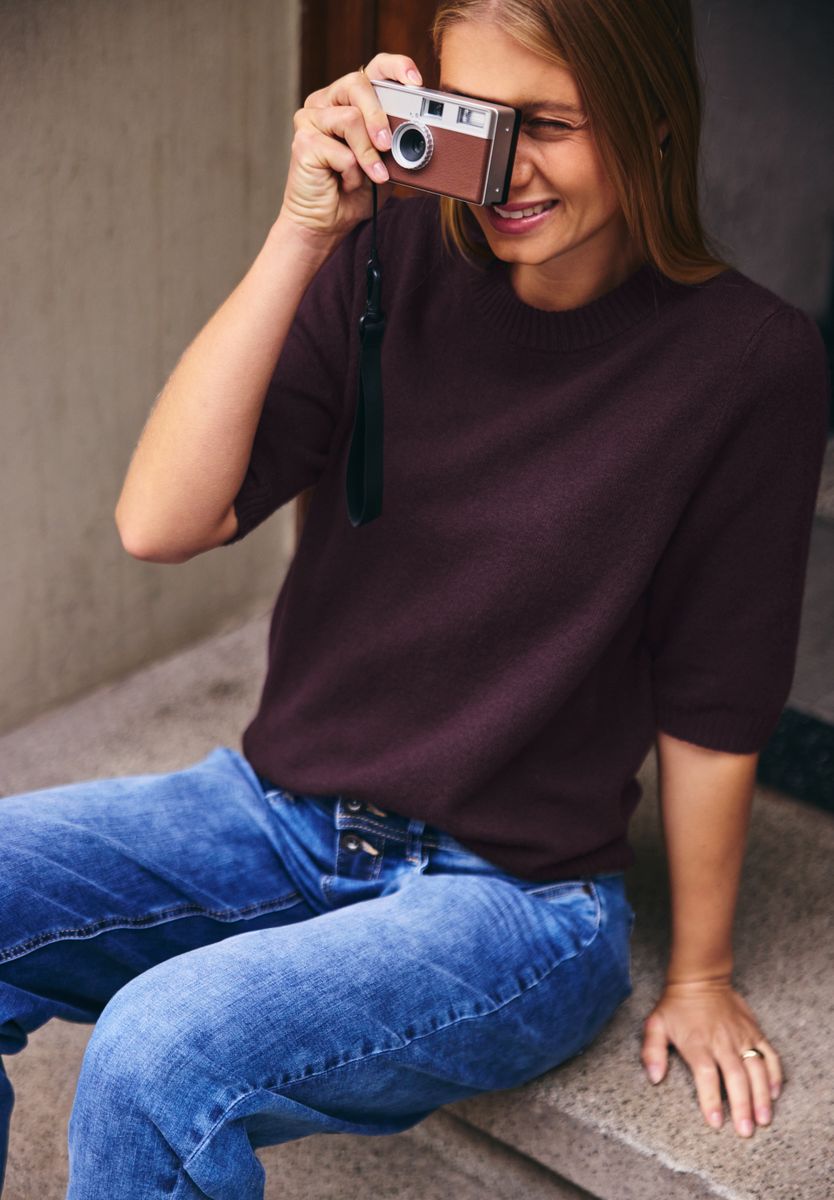 Kurzarm Pullover mit Rundhals