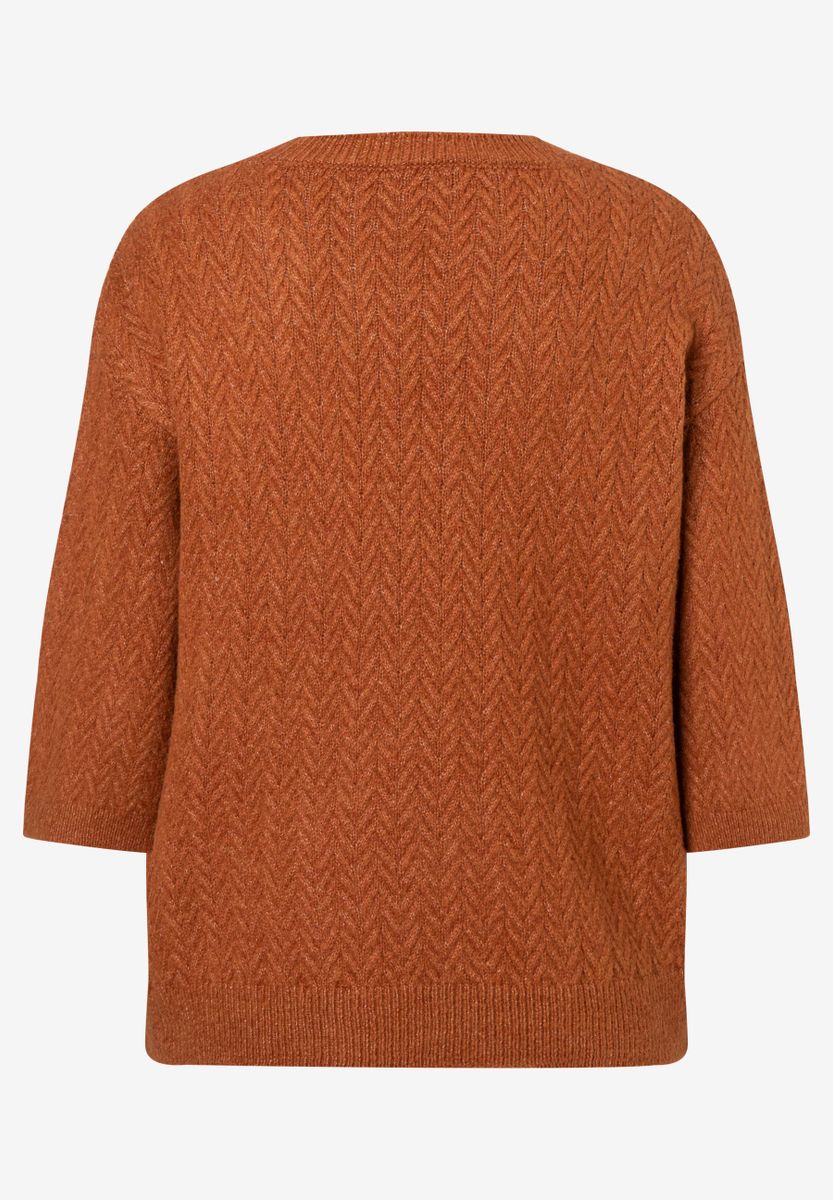Kurzarm-Pullover mit Zopfstruktur