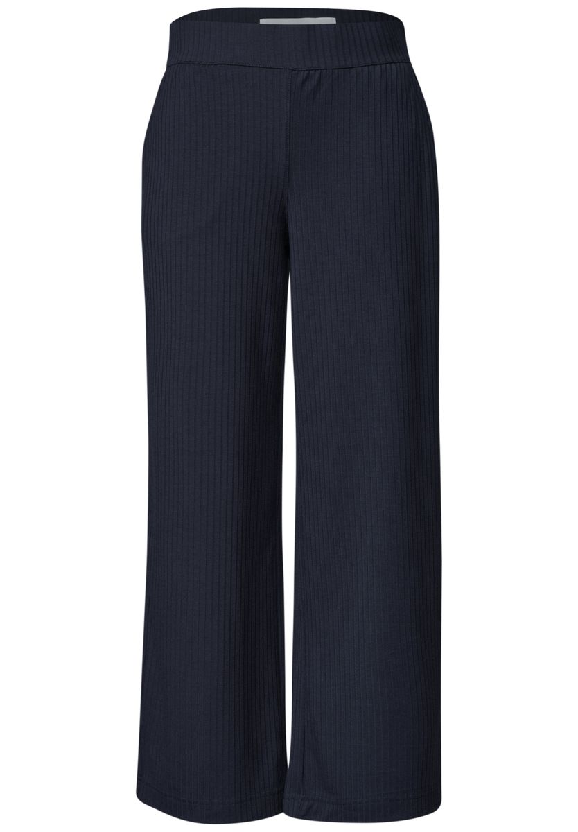 Wide Leg Hose in Rippstruktur