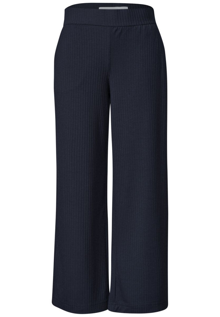 Wide Leg Hose in Rippstruktur