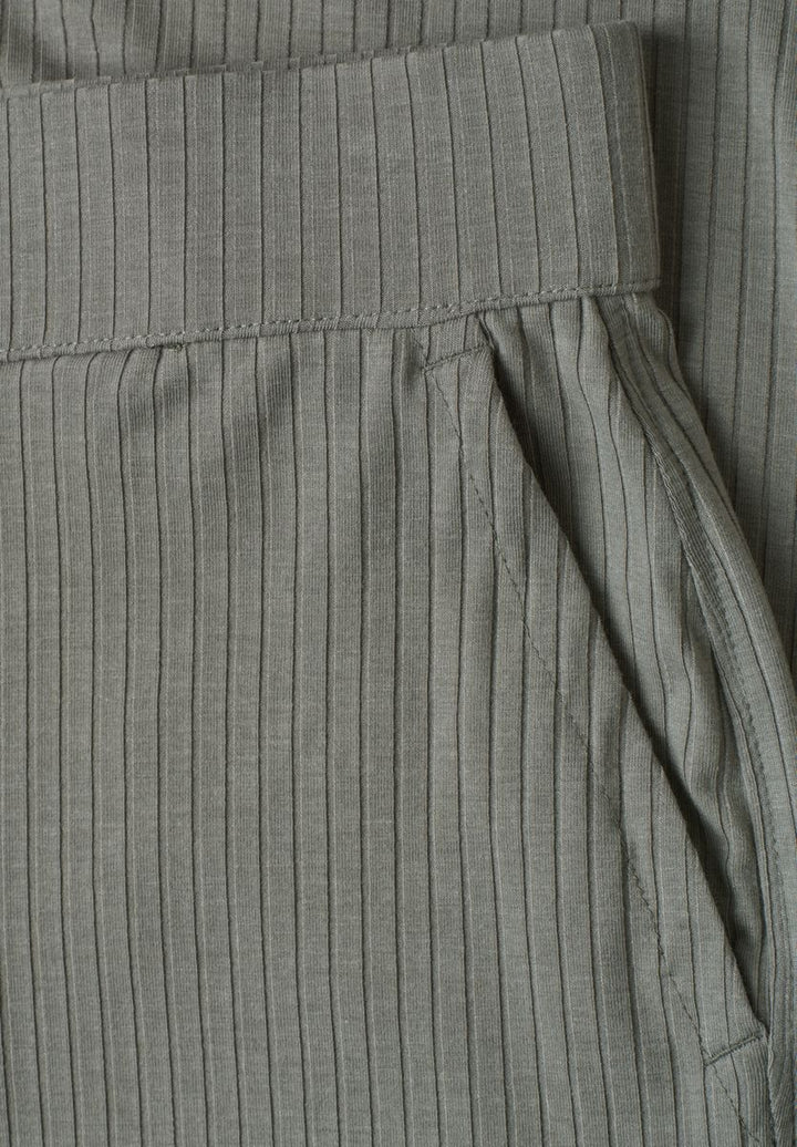 Wide Leg Hose in Rippstruktur